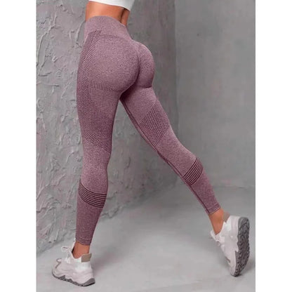 High Waisted Seamless Stretch Athletic Yoga Pants Leggings  Ultra Breathable Quick-Drying for Running Fitness Solid Colors