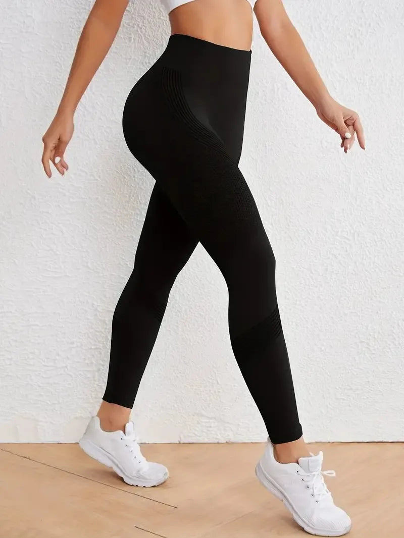 High Waisted Seamless Stretch Athletic Yoga Pants Leggings  Ultra Breathable Quick-Drying for Running Fitness Solid Colors