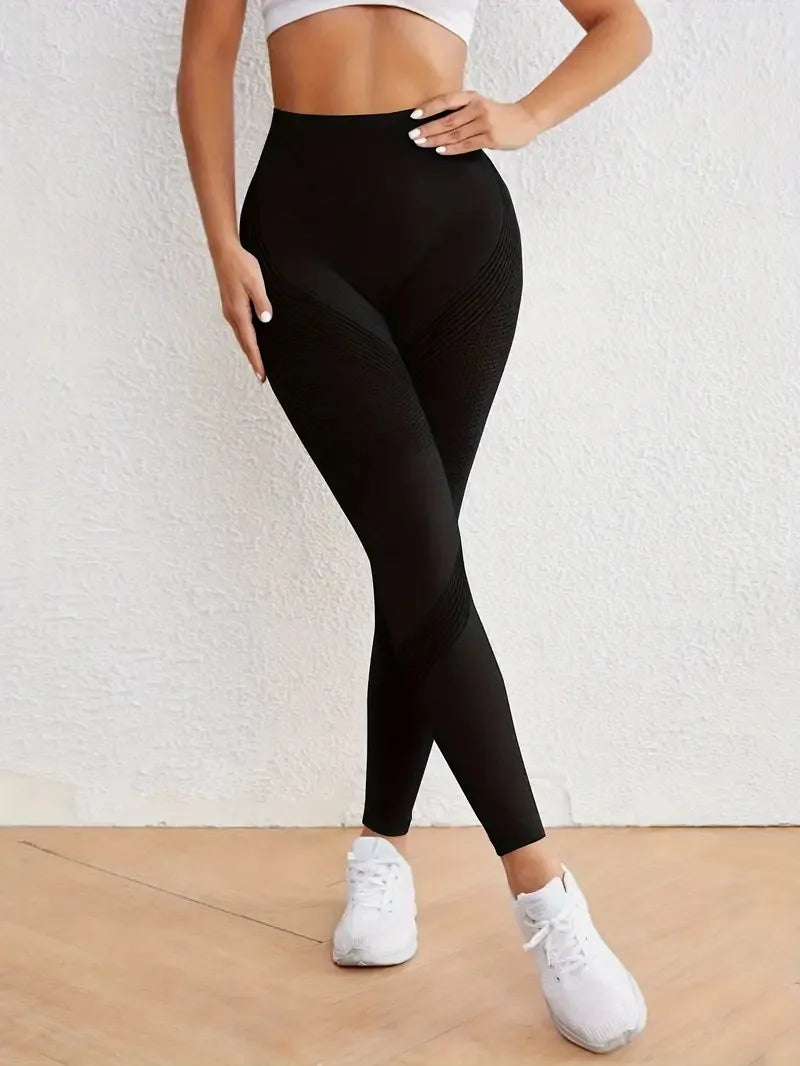 High Waisted Seamless Stretch Athletic Yoga Pants Leggings  Ultra Breathable Quick-Drying for Running Fitness Solid Colors